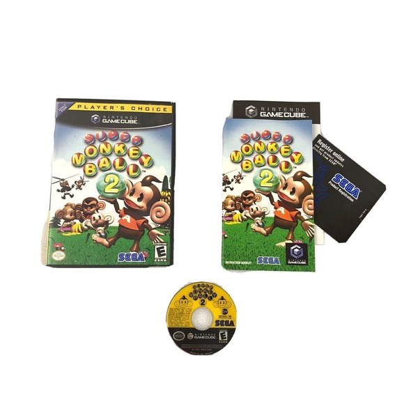 Nintendo Gamecube Super Monkey Ball CIB Complete Black Label Manuals Included